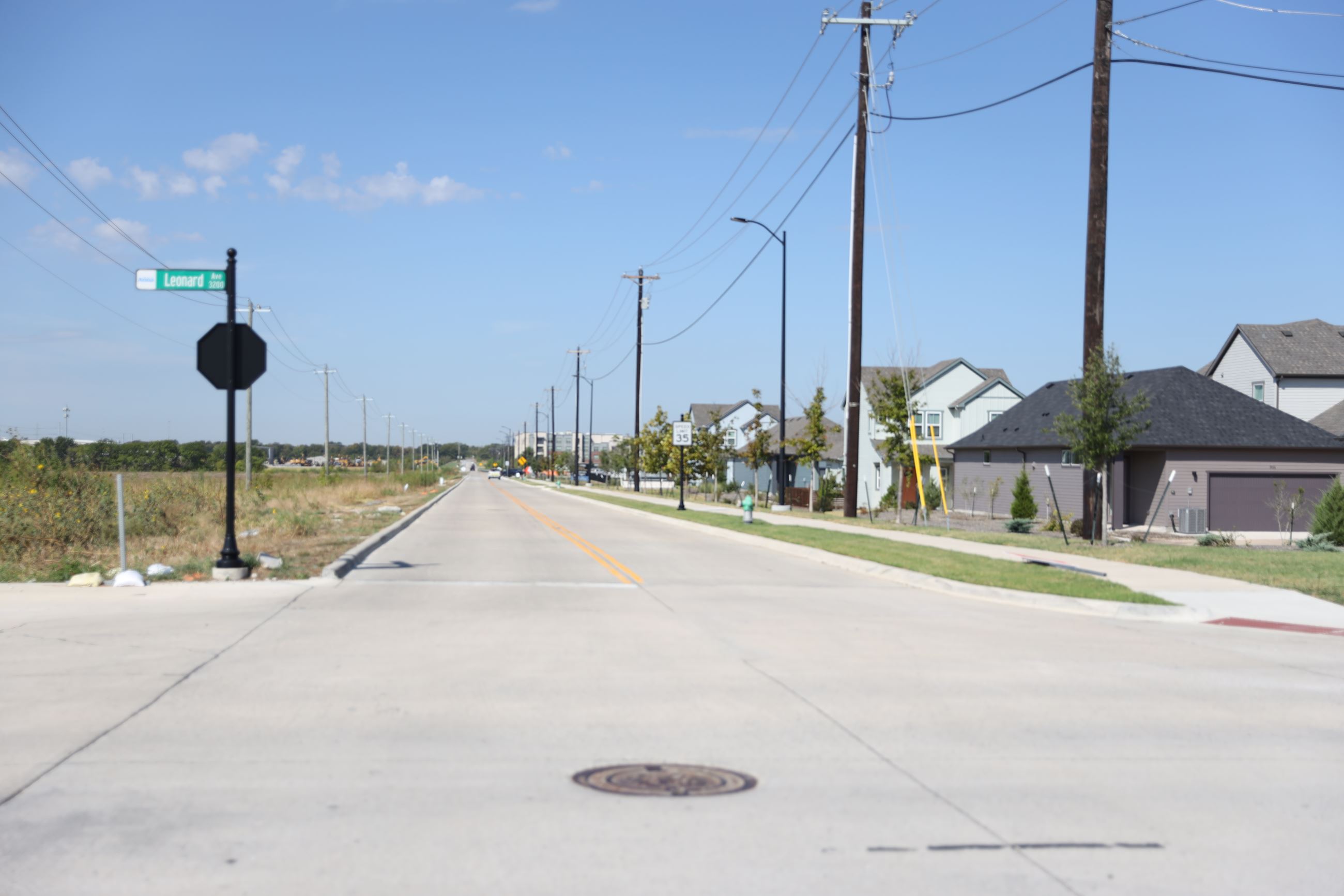 Foster Crossing Road improvement, newly reconstructed roadway
